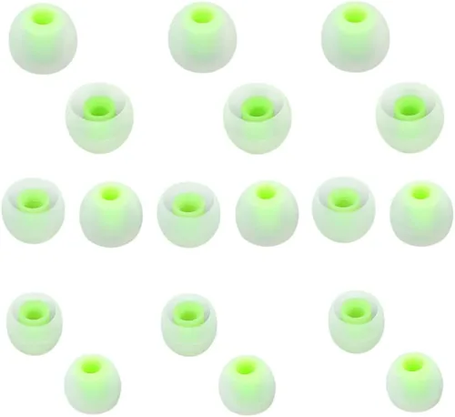 Miniatura 12 de Puntas de repuesto para auriculares, puntas de silicona para los oídos, aptos para agujeros interiores de 0.150 in a 0.201 in, 9 pares S/M/L blanco