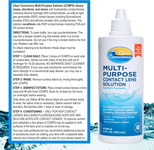 Miniatura 8 de CLEAR CONSCIENCE Contacto LEN SOLUTN Multi PURP, 12 OZ