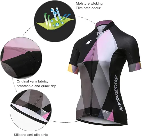 Miniatura 3 de Mysenlan - Camisa de ciclismo de manga larga transpirable para mujer ropa de ciclismo de carretera para mujer
