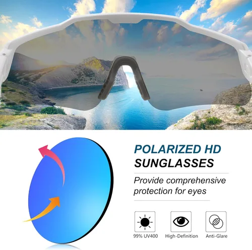 Miniatura 5 de FEISEDY Gafas de sol deportivas polarizadas para jóvenes, gafas de sol de ciclismo para niños, gafas de béisbol deportivas para niños y niñas de 8 a