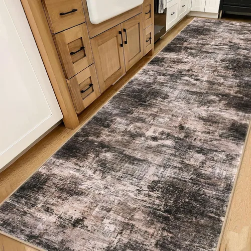 Miniatura 244 de IOHOUZE Alfombra abstracta lavable de 3 x 12 pies para pasillos, antideslizante para cocina, camino de entrada de lana sintética para interiores