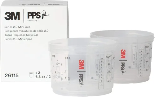 3M PPS 2.0 - Vasos para pistola pulverizadora, 26115, Mini, 6 onzas, uso con pistola de pintura y tapas y revestimientos PPS 2.0 para pintar