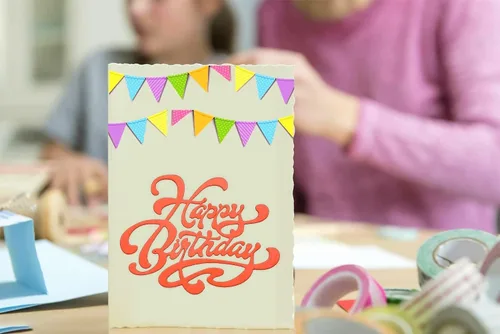 Miniatura 3 de Troqueles de corte de letras curvadas de cumpleaños para hacer tarjetas, troqueles de feliz cumpleaños, palabras de cumpleaños, marco de troqueles