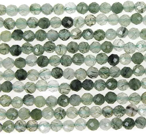 Miniatura 10 de MJDCB Cuentas sueltas redondas de amazonita natural facetadas de 0.118 in para hacer joyas, pulseras y collares