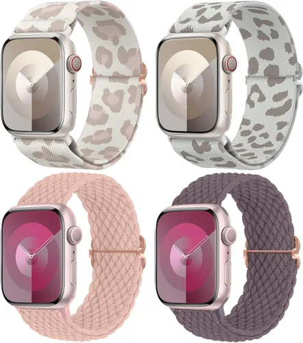 Miniatura 15 de Delidigi Correas elásticas compatibles para Apple Watch de 40 mm, 38 mm, 41 mm, 42 mm, 44 mm, 45 mm, 46 mm, 49 mm, correas de nailon trenzadas