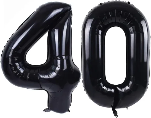 Miniatura 21 de TONIFUL Globos grandes de helio de letras B negras grandes de 40 pulgadas, globos de aluminio Mylar para decoración de suministros de fiesta