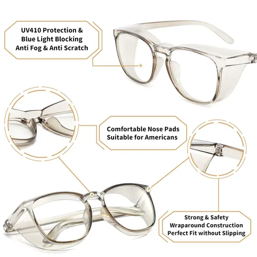 Miniatura 4 de Alsenor Gafas de seguridad antiniebla, gafas protectoras con bloqueo de luz azul, antipolvo, protección UV, para hombres y mujeres (verde)