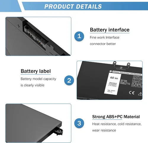 Miniatura 2 de 3HWPP Batería para laptop compatible con Dell Latitude 5410 5510 5501 5401 5411 5511 Precision 3541 3551 Inspiron 7706 2 en 1, 17 7500 7506 2 en 1