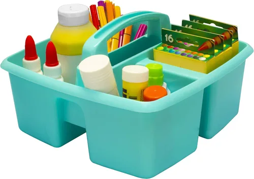 Miniatura 32 de Storex, clasificador grande para manualidades para salón de clases con tazas, 13 x 11 x 6.575 pulgadas, verde, caja de 2 unidades (00983A02C)