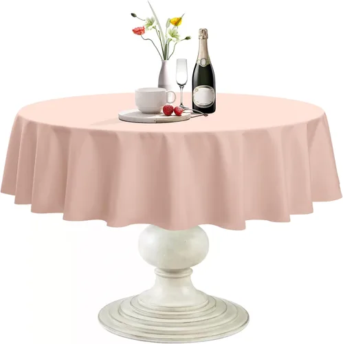 Miniatura 12 de Softalker Mantel Redondo, Impermeable y Resistente a las Manchas, Mantel de Tela Sin Arrugas, Lavable, Poliéster de 210GSM, Cubierta de Mesa