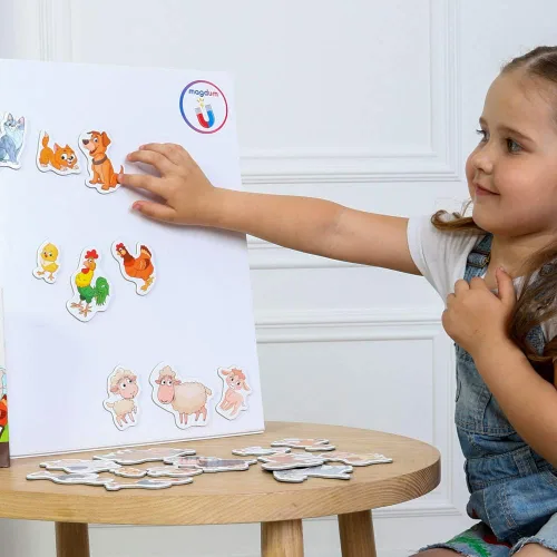 Miniatura 6 de Imanes de nevera para niños pequeños – magdum – 21 imanes familiares de granja para nevera – Lindos animales magnéticos para niños – Imán seguro