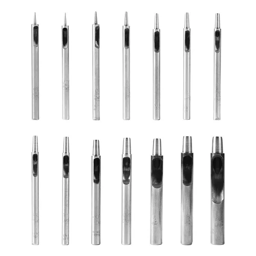 Miniatura 9 de WUTA Juego de perforadores SPC de 0.020 in de acero hueco perforador de cuero para correa de reloj