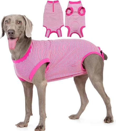 Miniatura 11 de Traje de Recuperación Wabdhaly para Perros, Traje de Cone de Perro con Cremallera Alternativa para Cirugía de Esterilización Femenina, Traje