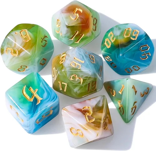 Miniatura 33 de CiaraQ DND - Juego de dados poliédricos con bolsa de dados para juegos de rol de Calabozos y Dragones RPG MTG (fuente negra y blanca)