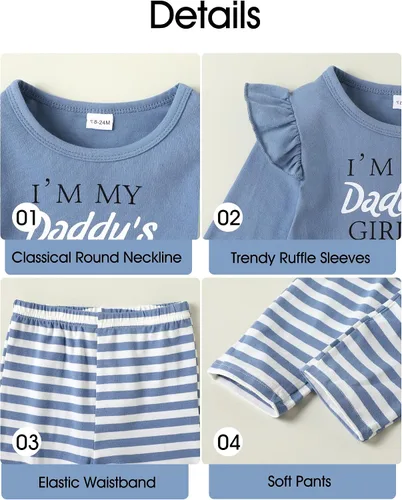 Miniatura 4 de SUNNY PIGGY Conjunto de ropa de bebé niña con volantes para bebé niña de otoño e invierno, conjunto de pantalones acampanados