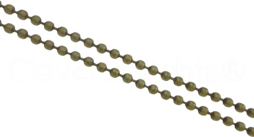 Miniatura 2 de CleverDelights Cadena de bolas de 0.126 in (1/8 pulgadas), color bronce antiguo, 100 pies