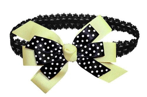 Miniatura 9 de WEBB DIRECT2U WD2U - Diadema elástica con lazo de grogrén de puntos negros para niñas (verde manzana)