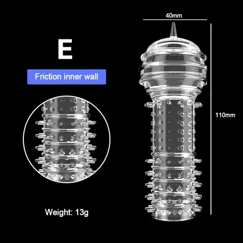 Miniatura 8 de Funda de silicona para el pene reutilizable, con textura elástica, con tachuelas, juego de mangas elásticas para el pene, anillos para el pene