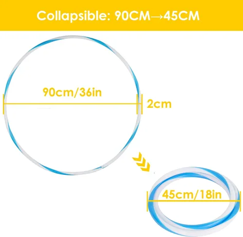 Miniatura 3 de 4Pack LED Hoop Dance Exercise Light Up Hoop for Kids Adults Children, 36in24in Fitness Equipment Weight Loss Auto Color Changing Strobe Glow Light 4