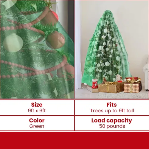 Miniatura 3 de VicMore Bolsa de eliminación y extracción de árbol de Navidad (9 x 6 pies), cubierta de polietileno resistente, resistente al desgarro, inodoro