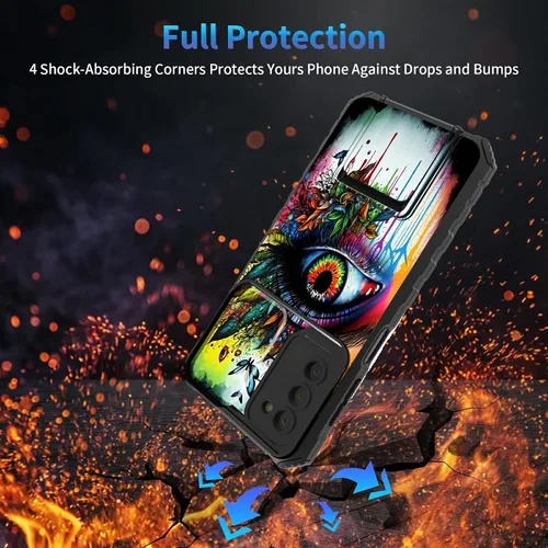 Miniatura 597 de Funda para Samsung Galaxy S22 Ultra 5G, Galaxy S22 Ultra con cubierta de cámara deslizante, funda resistente de doble capa con función atril Black