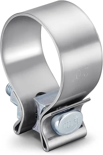 Abrazadera de escape de banda estrecha – abrazadera de tubo repetible y fiable, fácil de desmontar e instalar, ideal para tubo de escape, punta de