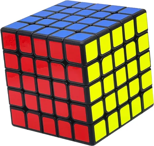 Classic Magic Cube - Rompecabezas de 2.45 pulgadas, cubo de velocidad inteligente de 5 x 5, juego educativo (5 x 5, 1 unidad, negro)