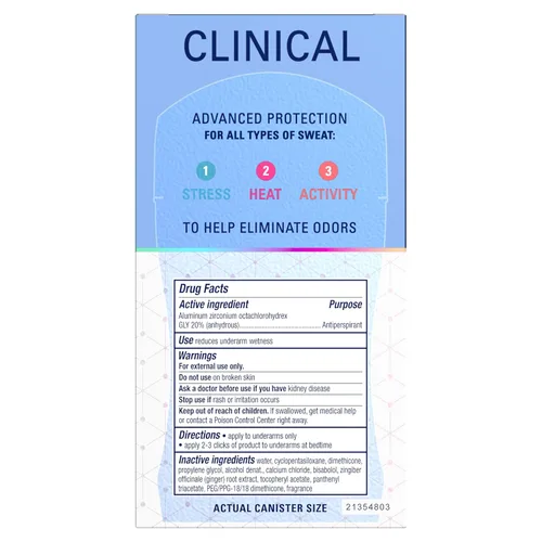 Miniatura 11 de Secret Clinical Strength Clear Gel Antitranspirante y desodorante para mujer, aroma completamente limpio, 1.6 onzas, 1.600 onzas líquidas