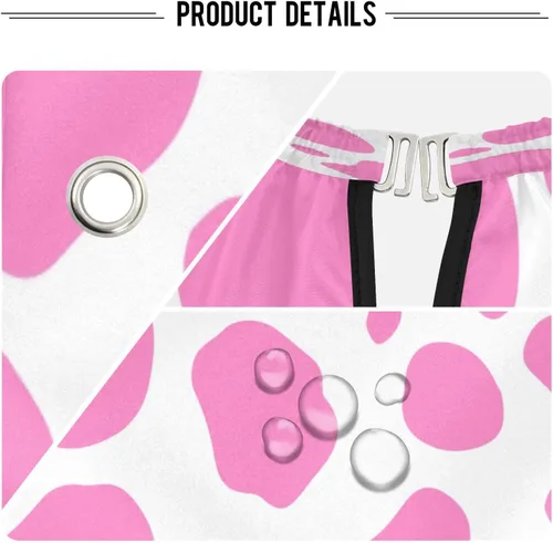 Miniatura 4 de Kigai Capa de peluquería profesional para peluquería y peluquería con estampado de vaca rosa, impermeable, para corte de pelo, con cierre de presión