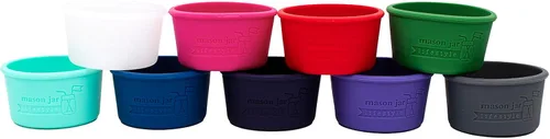 Miniatura 5 de Mason Jar Lifestyle - Fundas de silicona de 4 onzas para proteger bolas pequeñas, Kerr, tarros de conservas acolchados (gris carbón, paquete de 2)