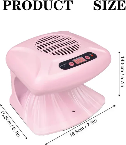 Miniatura 5 de Secador de uñas para esmalte regular de 300 W, ventilador de secado de uñas 2 en 1 con sensor automático, aire caliente y frío, secador de uñas