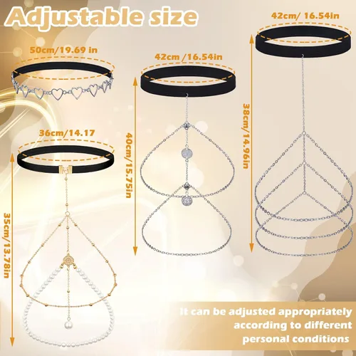Miniatura 4 de 6 cadenas de cristal para piernas para mujer, cadenas corporales en capas, joyería de cuerpo de Navidad, cadena de muslo, accesorios de joyería