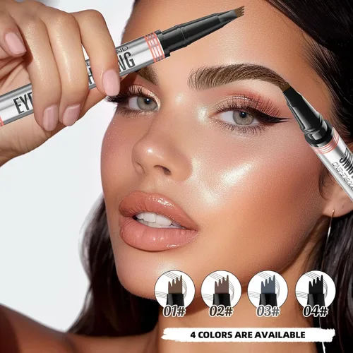 Miniatura 7 de Lápiz de cejas 2 en 1 con gel, 2025 nuevo lápiz mágico impermeable para cejas, bolígrafo de cejas microblading 3D de doble punta con 4 puntas