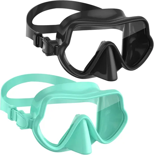 Miniatura 13 de W WSTOO Máscara de esnórquel antivaho antifugas, máscara de buceo panorámica, máscara de natación inastillable de vidrio templado, gafas de natación