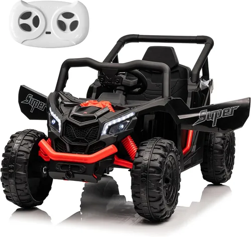 Run Fast - Automóvil eléctrico de 12 V para niños con control remoto para padres, juguete de paseo con batería eléctrica para niños de 3 a 5 años,