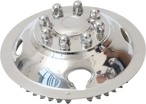 Miniatura 2 de Simulador completo de ruedas de acero inoxidable pulido a presión de 16 pulgadas, 8 lengüetas, 4 agujeros de mano, para Chevy GMC 3500 1974-2000