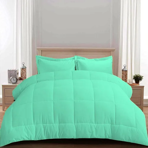 Edredón 100% algodón egipcio de 500 GSM, súper suave, relleno alternativo de plumón con 2 fundas de almohada, colección de insertos para clima frío,