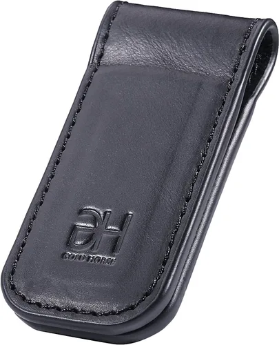 Miniatura 3 de Soporte magnético delgado para tarjetas de visita de cuero genuino para hombres, Negro -, Slim