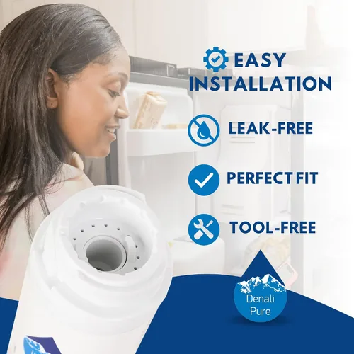 Miniatura 6 de Paquete de 2 filtros de agua de repuesto para refrigerador General Electric GTS18SHSVRSS – Compatible con cartucho de filtro de agua de refrigerador