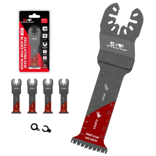 Miniatura 9 de S&F STEAD & FAST 6 hojas de sierra oscilantes, dientes japoneses, cuchillas oscilantes de borde curvado para madera, plástico, cuchillas universales