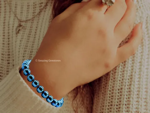 Miniatura 658 de Amazing Gemstone Pulsera de cristal para mujeres y hombres, pulsera de cristal curativo de protección, pulsera elástica con cuentas de piedras