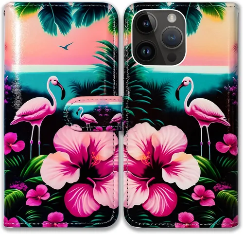 Miniatura 10 de Bcov Funda para iPhone 15 Pro Max, funda de piel con tapa y soporte para tarjeta y soporte para iPhone 15 Pro Max