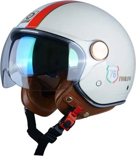 Miniatura 11 de Open Face Motorcycle Helmet for Adults, DOT Approved,3/4 Retro Vespa Helmet, Dual Visors Men's and Women's Motorbike Casco for Moped Cruiser Bobber