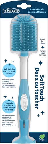 Dr. Brown's Cepillo para botellas de tacto suave, azul