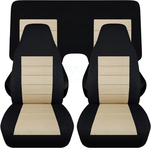 Miniatura 42 de Totally Covers Compatible con cubiertas de asiento para Chevy Camaro 1982-1992: Negro - Juego completo (23 colores) Cupé/Convertible Banco
