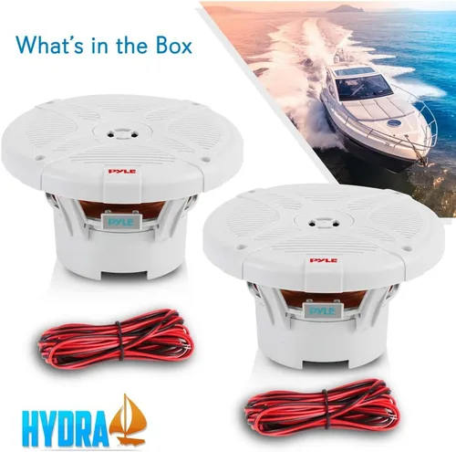 Miniatura 6 de Pyle Altavoces marinos duales de 6.5 pulgadas, altavoz amplificado impermeable y compatible con Bluetooth con transmisión inalámbrica y potencia