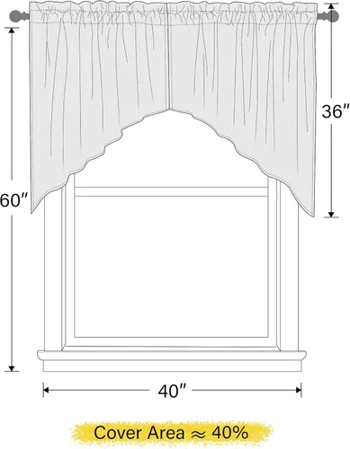 Miniatura 3 de NICETOWN Home Fashion - Cortinas de cocina con bolsillo para poste, cenefa festoneada a medida, cenefa festoneada sólida para ventana de Marrón