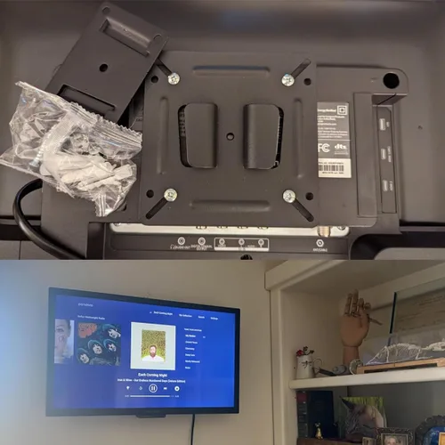 Miniatura 4 de Soporte de pared para monitor para la mayoría de televisores de 14 a 24 pulgadas, universal, de perfil bajo, soporte de pared VESA de hasta 3.937 x