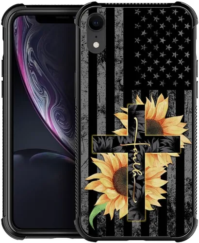 Miniatura 32 de DJSOK Funda compatible con iPhone XR, H American Eagle Flag con cuatro esquinas, protección a prueba de golpes, TPU suave y patrón de policarbonato