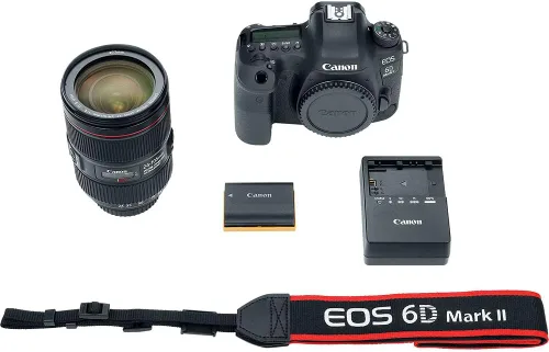 Miniatura 3 de Canon Cámara DSLR EOS 6D Mark II con lente f/4L II de 0.945-4.134 in (1897C009) + tarjeta de 64 GB + kit de filtro de color + estuche + kit